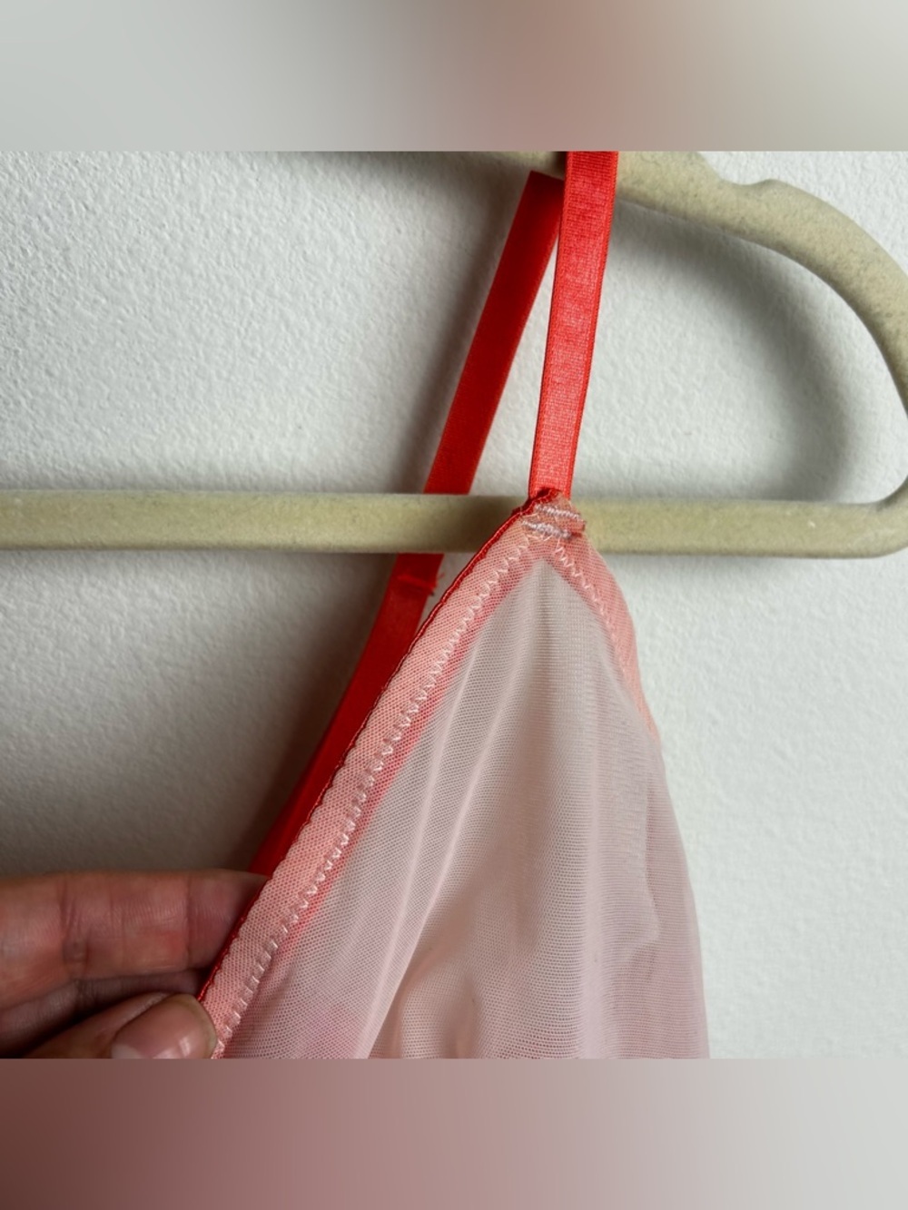 Wish & Whim Cherry Mesh Bralette peach mesh size: XL - Picture 4 of 8